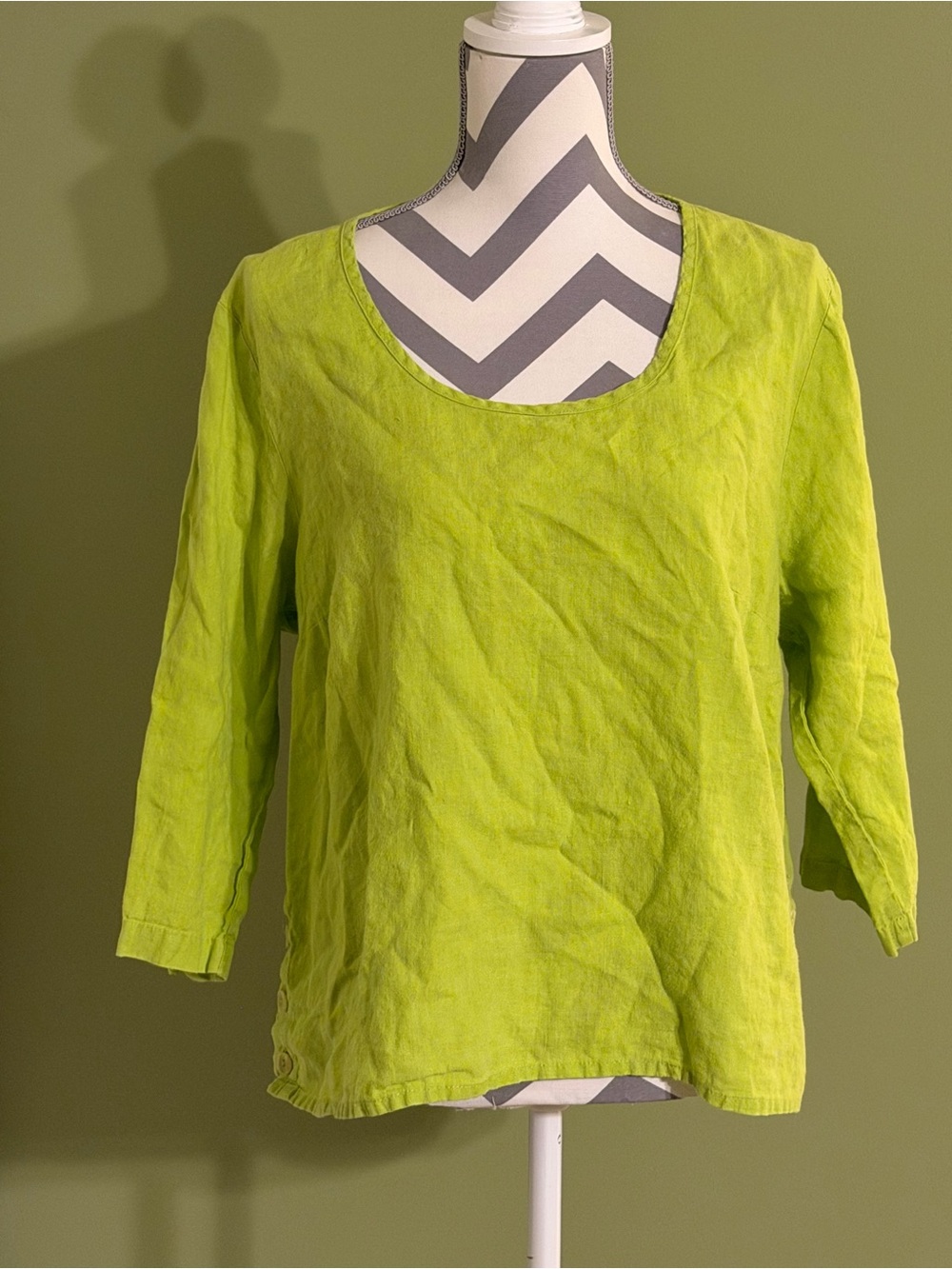 Flax linen top chartuese